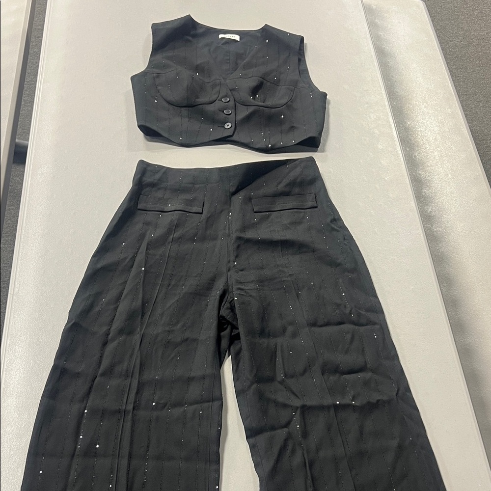 Sandro Black Women's Pants and Vest Set